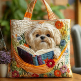 Borsa artigianale | Shih Tzu con Libri e Fiori