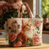 Borsa artigianale | Gatto Rosso con Rose