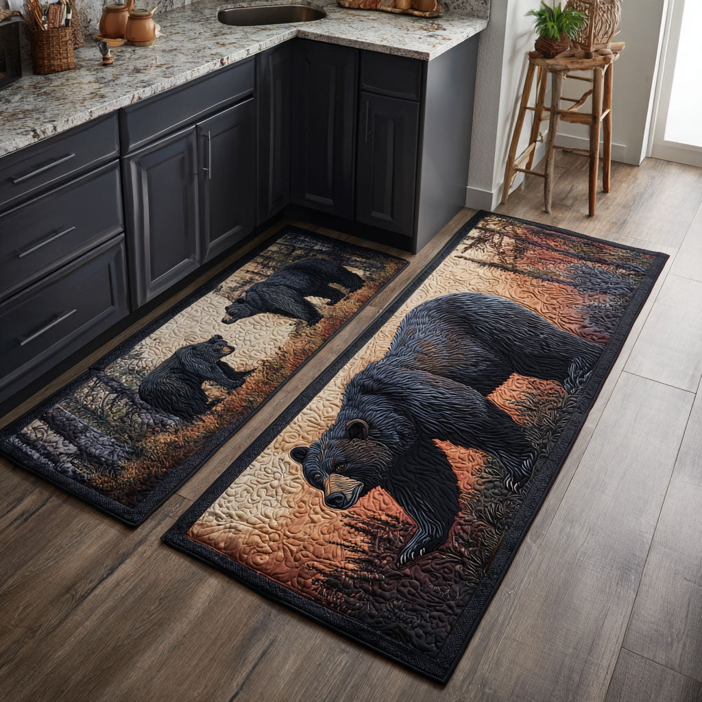 Tappeto da cucina antiscivolo con orso e paesaggio naturale