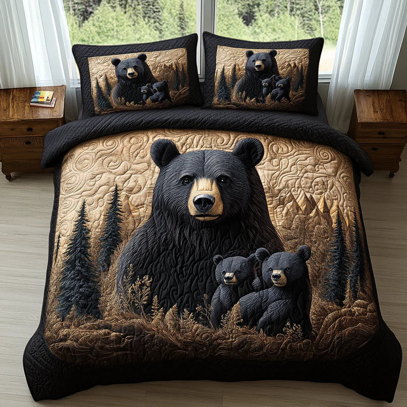 Coperta trapuntata 3 pezzi - Animali del bosco