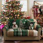 Copridivano trapuntato con notti festive e sempreverdi