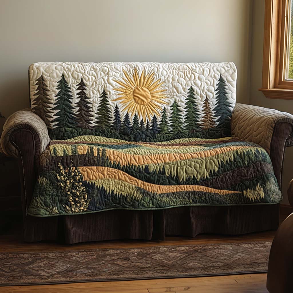 Copridivano trapuntato con motivo solare