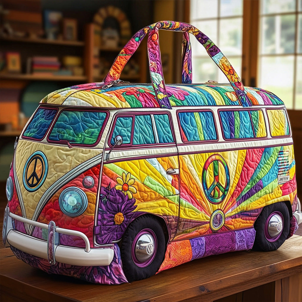 Borsa da viaggio trapuntata con furgoncino hippie