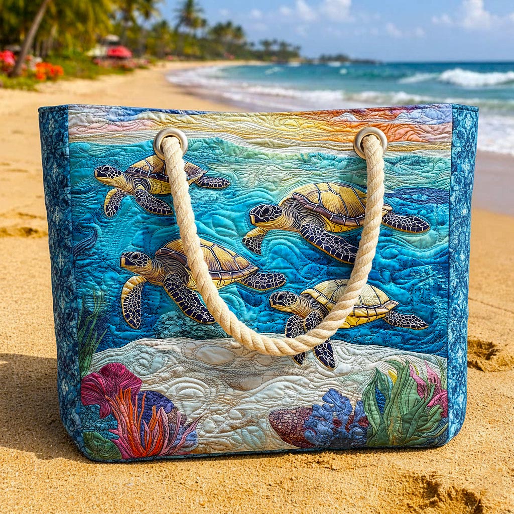 Borsa da Spiaggia Trapuntata Tartaruga Marina – L e XL