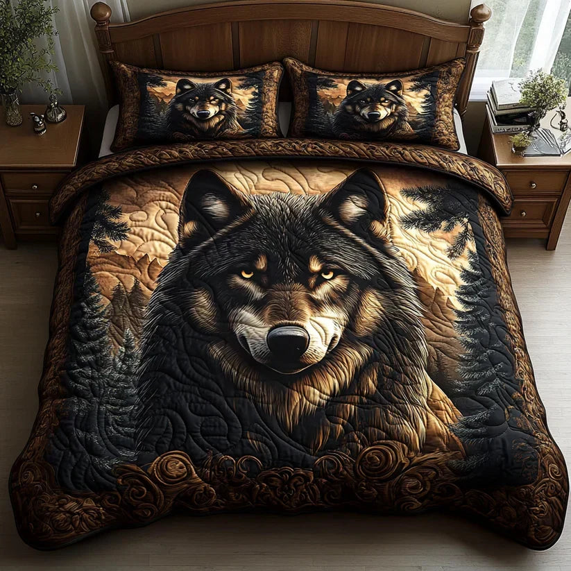 Coperta trapuntata 3 pezzi - Animali del bosco