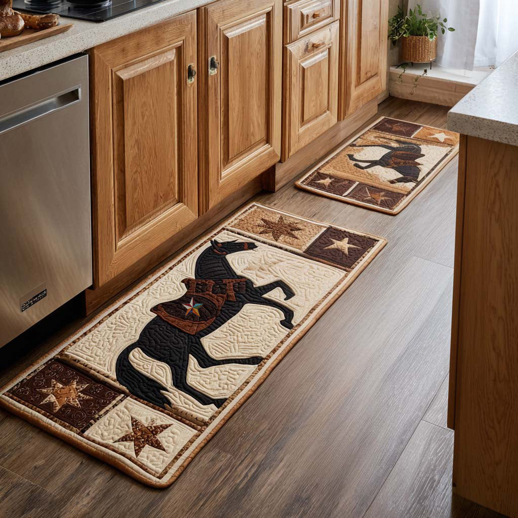 Tappeto da cucina antiscivolo con cavallo e stella